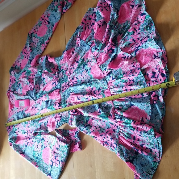 Lilly Pulitzer Cristiana Dress Oyster Bay Navy Always Be Blooming - Picture 15 of 16